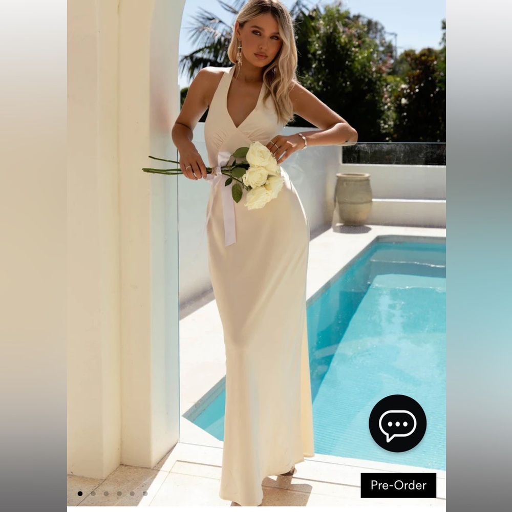 Peppermayo Heavy Hearted Satin Maxi Dress